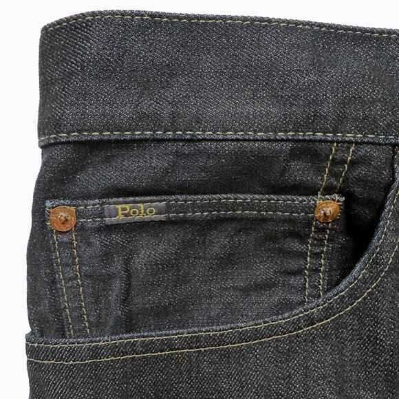 Polo Ralph Lauren Varick Slim Straight Men Jeans 44x36 Dark Wash Authentic Denim - Picture 7 of 12